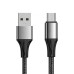 WK-22023 USB TO MICRO USB ÖRGÜLÜ LACİVERT ŞARJ KABLOSU (NO:14)