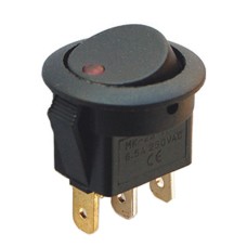 YUVARLAK NOKTA IŞIKLI 3 PİN 12 VOLT ON-OFF ANAHTAR (IC-132A)